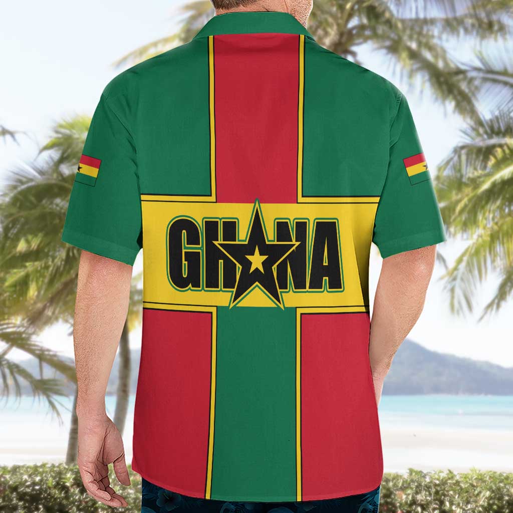 Ghana Flag Hawaiian Shirt with Coat of Arms Design