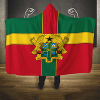 Ghana Flag Hooded Blanket with Coat of Arms Design