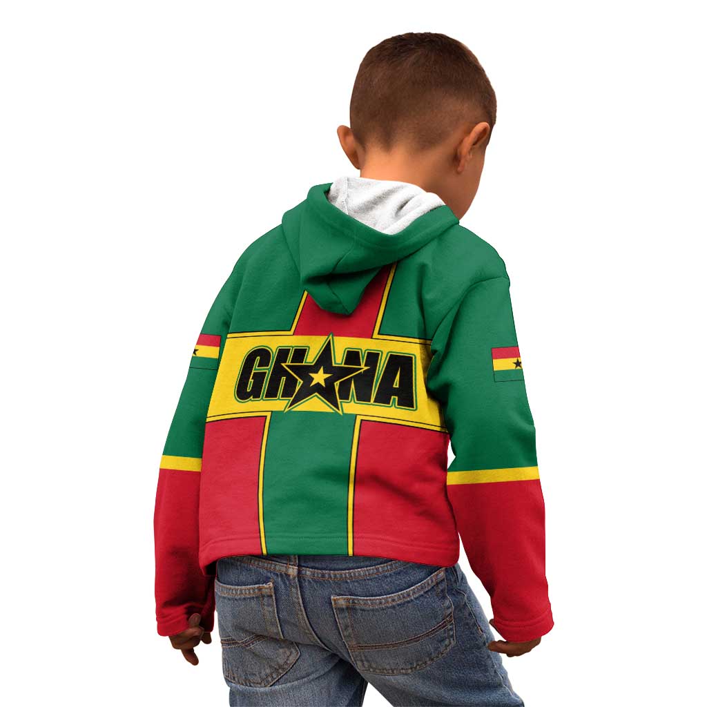 Ghana Flag Kid Hoodie with Coat of Arms Design