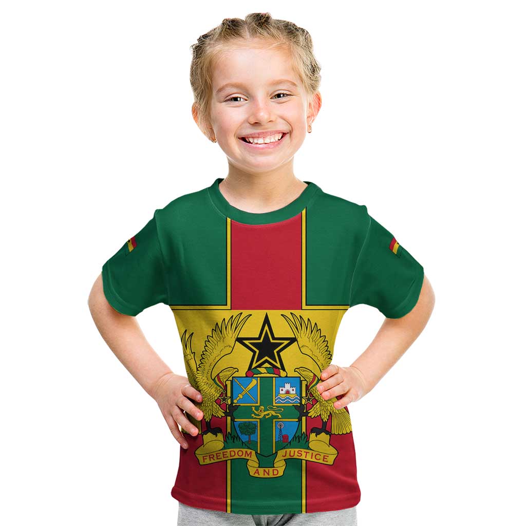 Ghana Flag Kid T Shirt with Coat of Arms Design