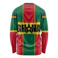 Ghana Flag Long Sleeve Shirt with Coat of Arms Design