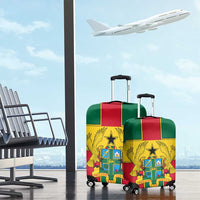 Ghana Flag Luggage Cover with Coat of Arms Design