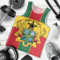 Ghana Flag Men Tank Top with Coat of Arms Design