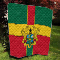 Ghana Flag Quilt with Coat of Arms Design