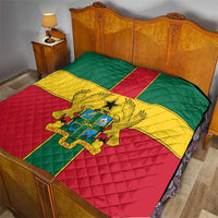 Ghana Flag Quilt with Coat of Arms Design