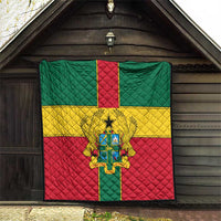 Ghana Flag Quilt with Coat of Arms Design