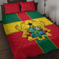 Ghana Flag Quilt Bed Set with Coat of Arms Design