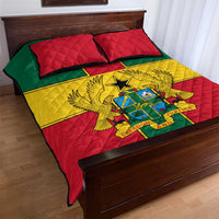 Ghana Flag Quilt Bed Set with Coat of Arms Design