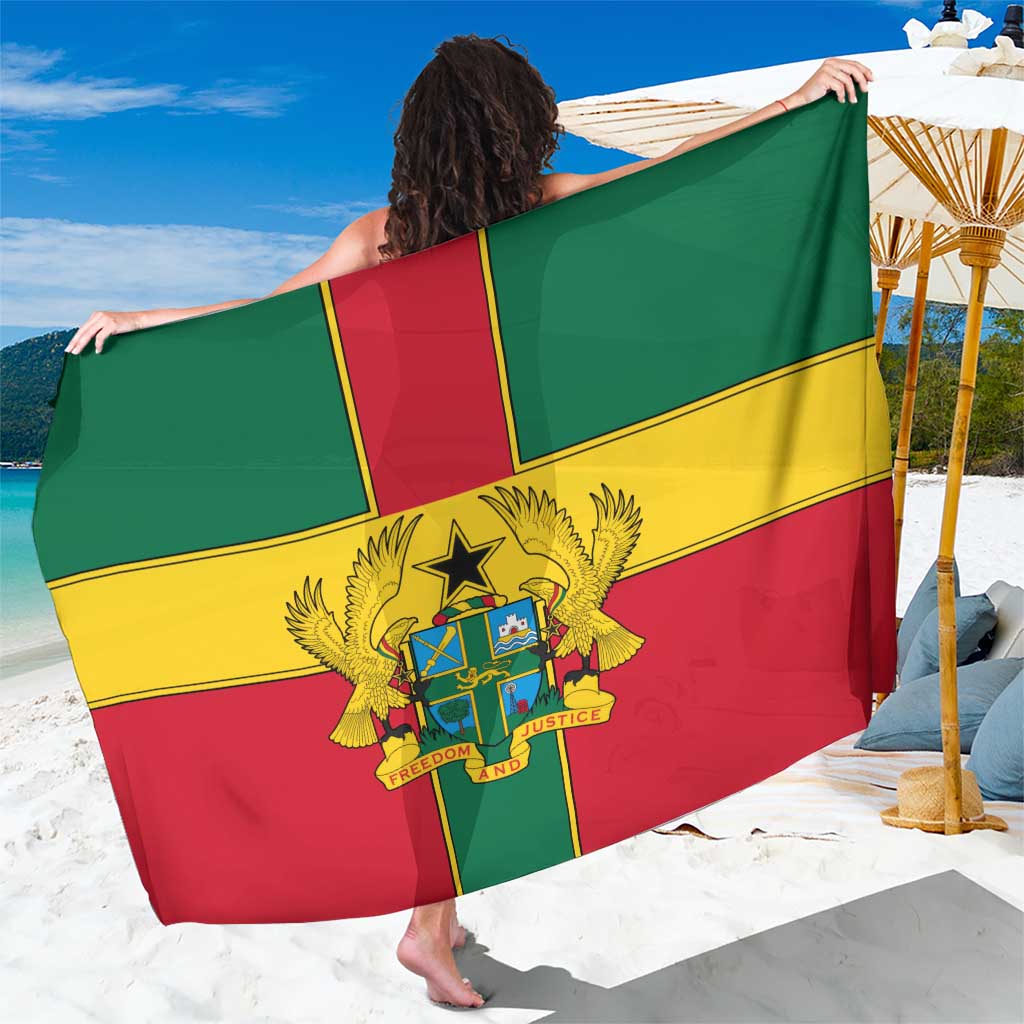 Ghana Flag Sarong with Coat of Arms Design