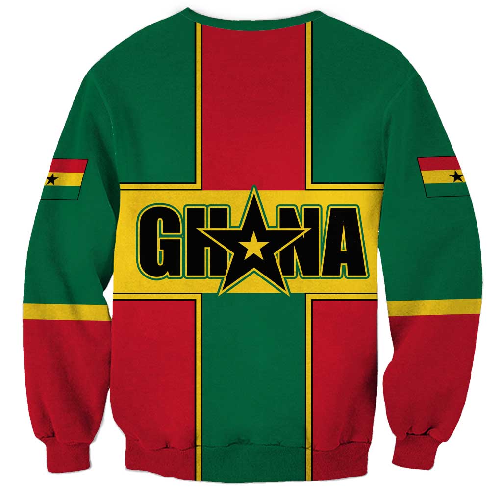 Ghana Flag Sweatshirt with Coat of Arms Design