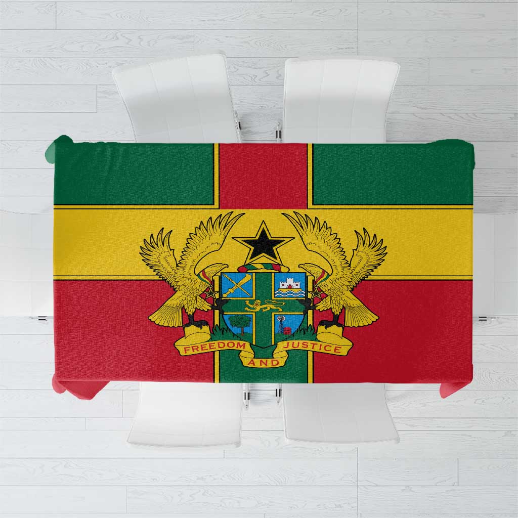 Ghana Flag Tablecloth with Coat of Arms Design
