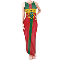 Ghana Flag Tank Maxi Dress with Coat of Arms Design