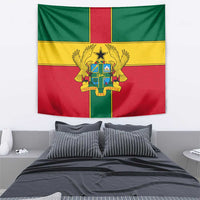 Ghana Flag Tapestry with Coat of Arms Design