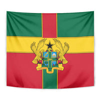 Ghana Flag Tapestry with Coat of Arms Design
