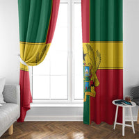 Ghana Flag Window Curtain with Coat of Arms Design