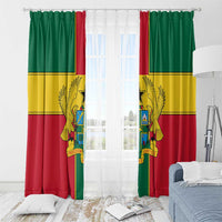Ghana Flag Window Curtain with Coat of Arms Design
