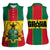 Ghana Flag Women Sleeveless Polo Shirt with Coat of Arms Design
