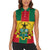Ghana Flag Women Sleeveless Polo Shirt with Coat of Arms Design