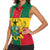 Ghana Flag Women Sleeveless Polo Shirt with Coat of Arms Design