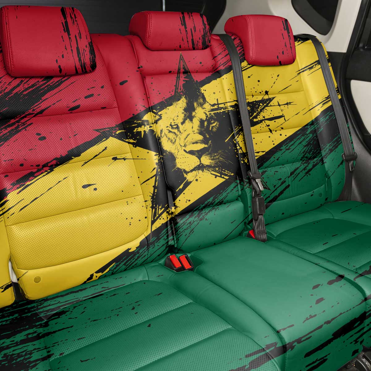 Ghana Flag Back Car Seat Cover with Coat of Arms Design TS04
