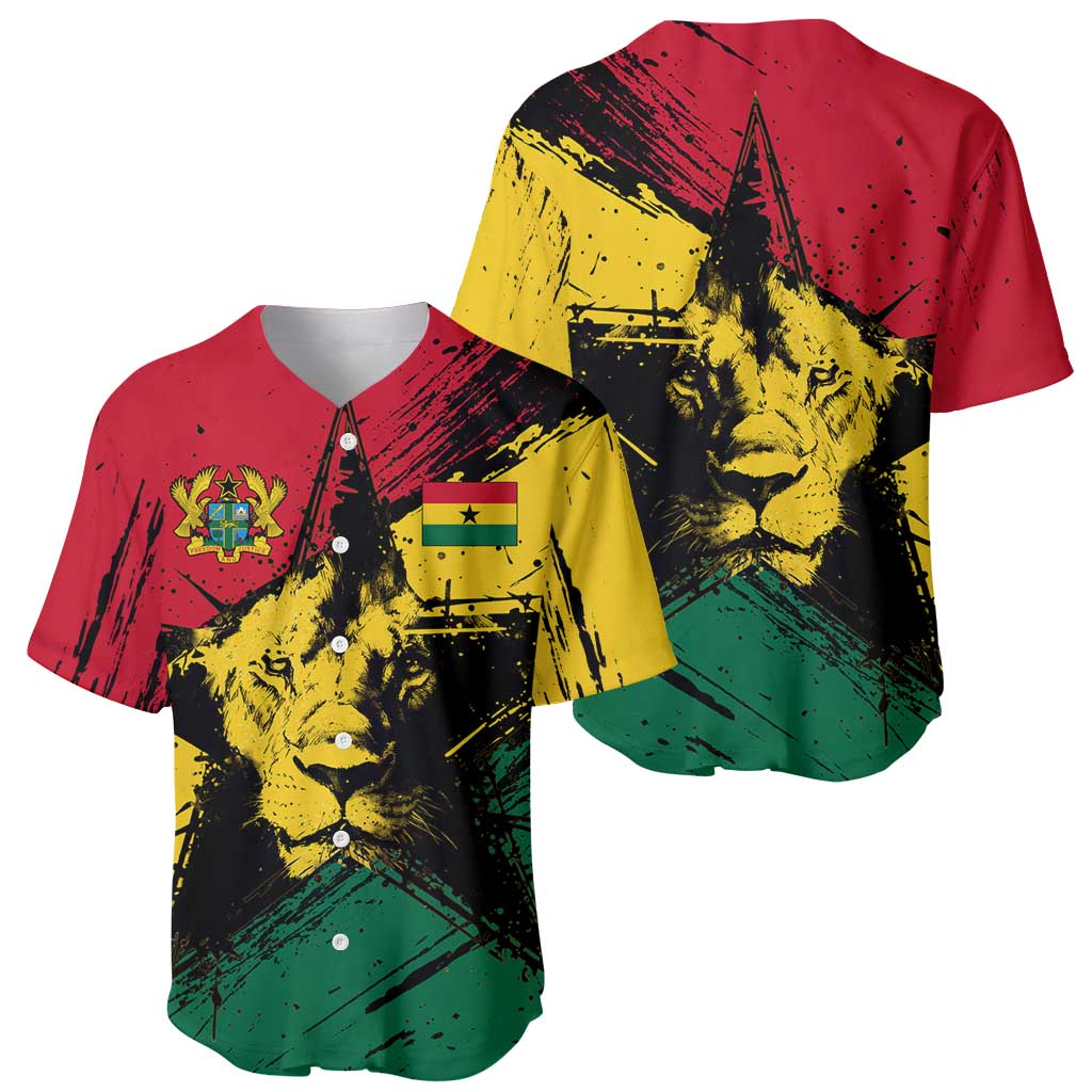 Ghana Flag Baseball Jersey with Coat of Arms Design TS04