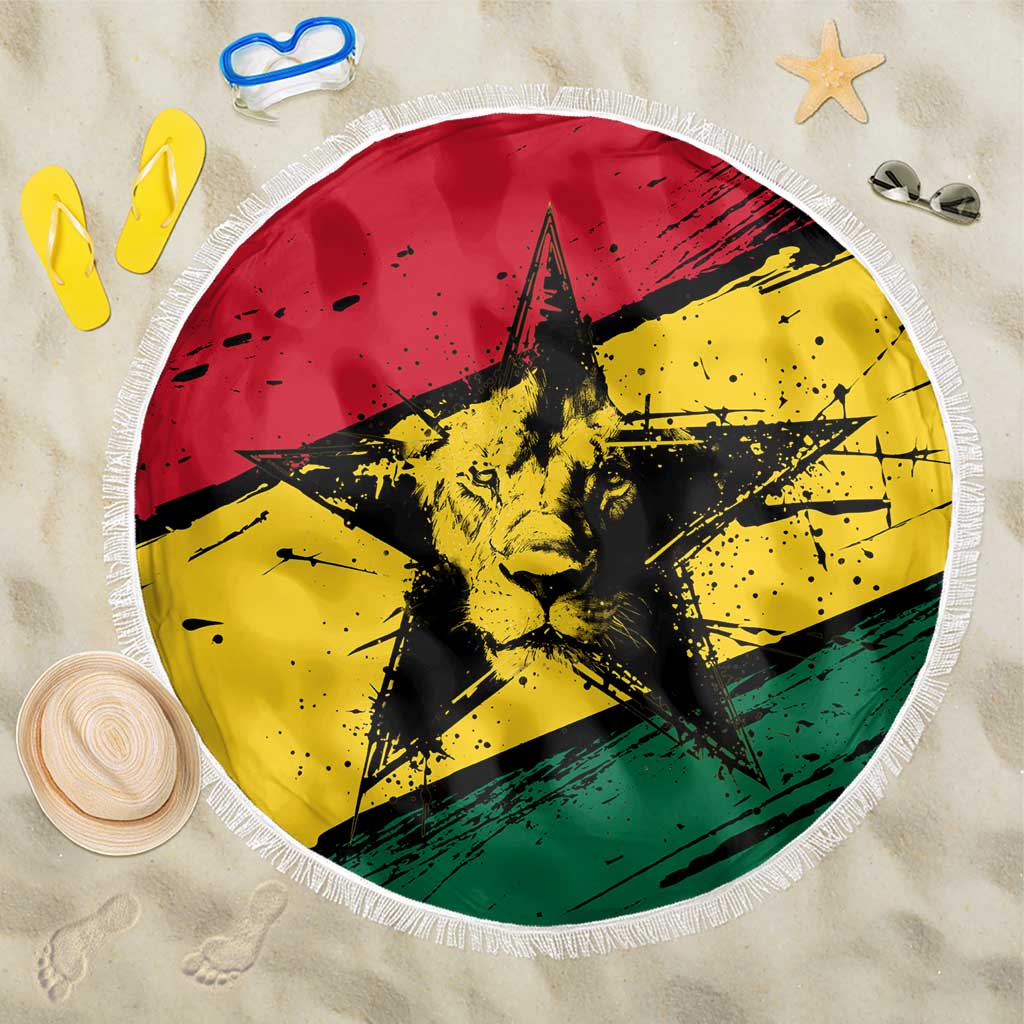 Ghana Flag Beach Blanket with Coat of Arms Design TS04