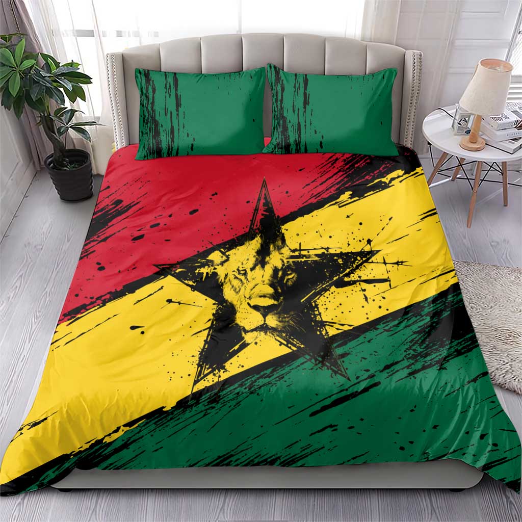 Ghana Flag Bedding Set with Coat of Arms Design TS04