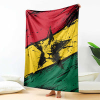 Ghana Flag Blanket with Coat of Arms Design TS04