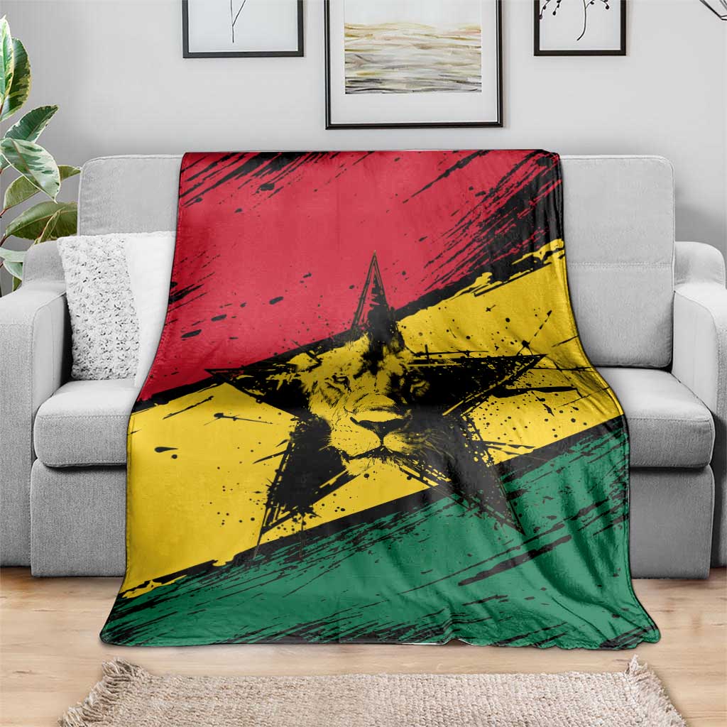 Ghana Flag Blanket with Coat of Arms Design TS04