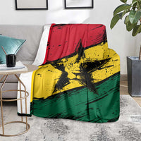 Ghana Flag Blanket with Coat of Arms Design TS04