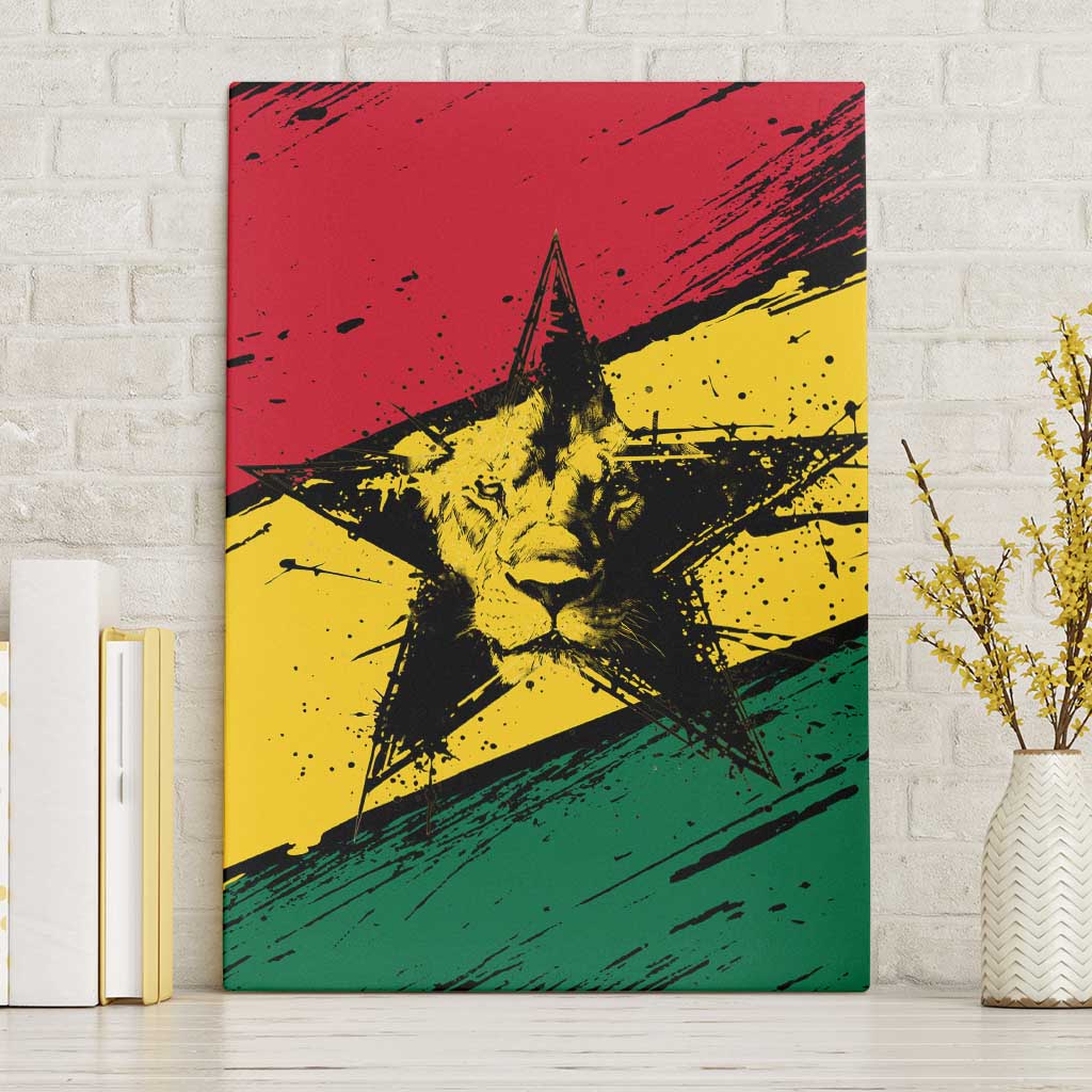 Ghana Flag Canvas Wall Art with Coat of Arms Design TS04