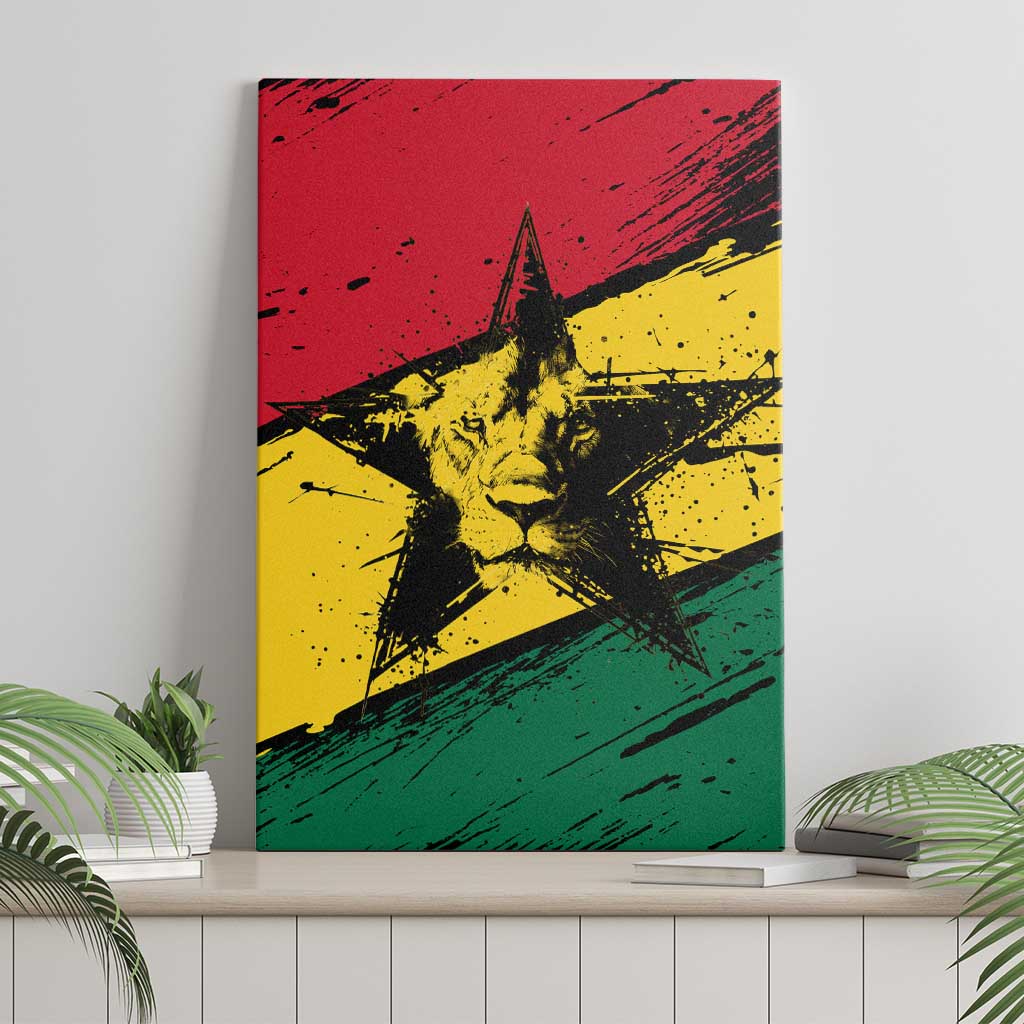 Ghana Flag Canvas Wall Art with Coat of Arms Design TS04