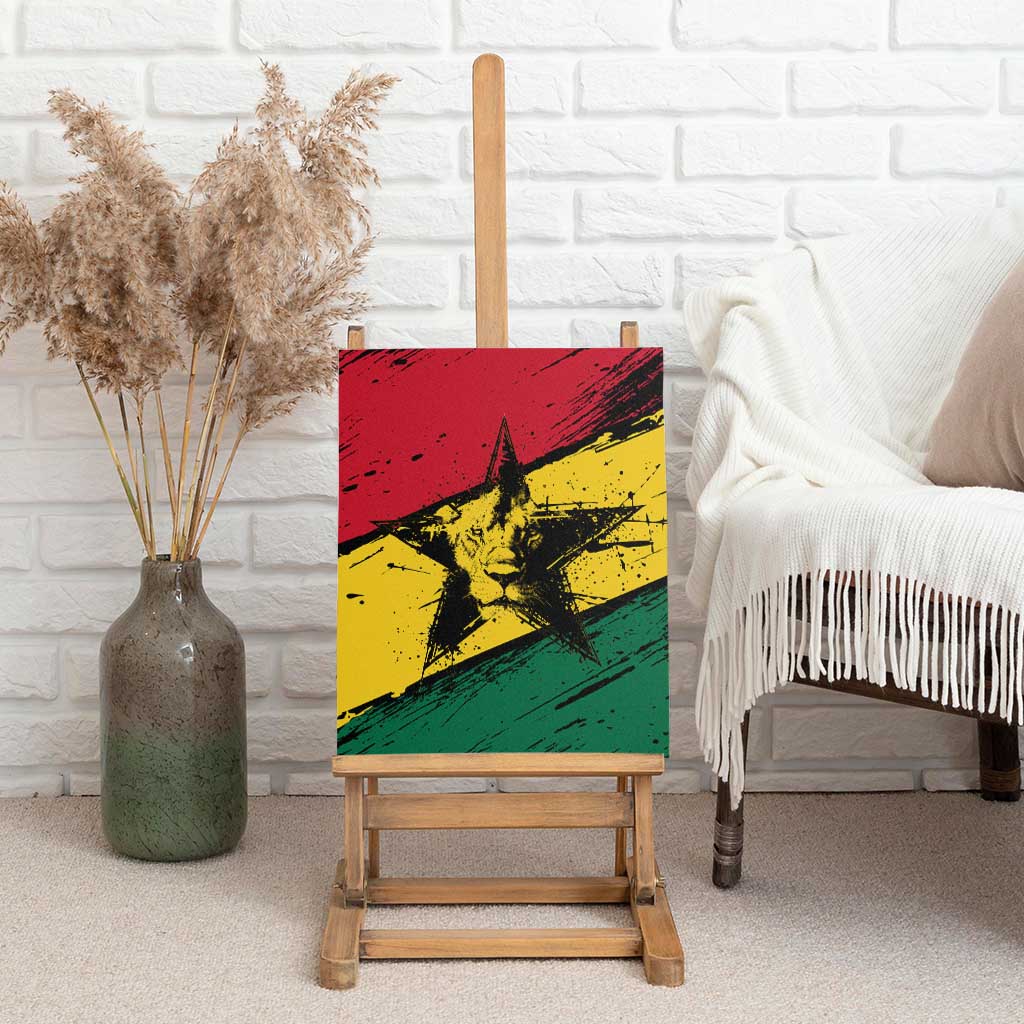 Ghana Flag Canvas Wall Art with Coat of Arms Design TS04