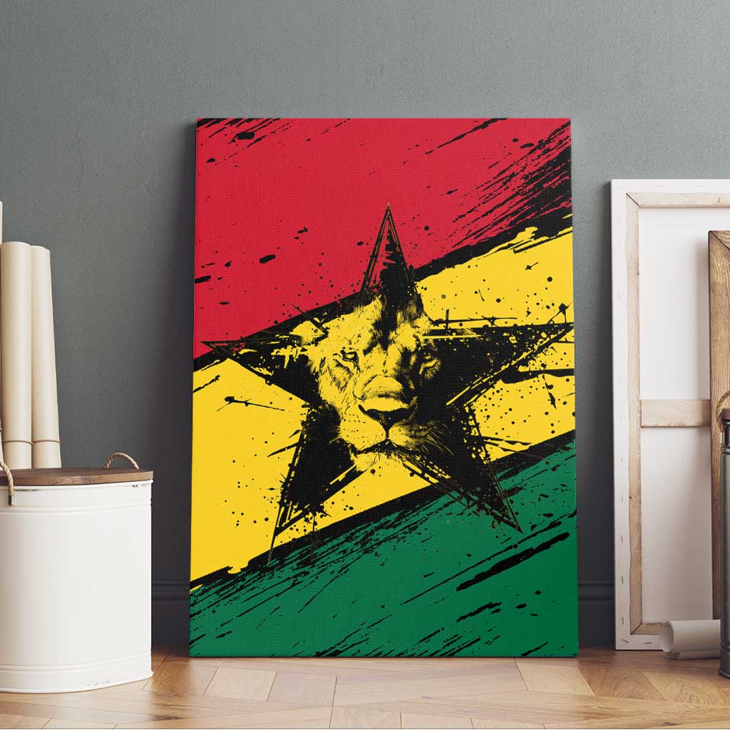 Ghana Flag Canvas Wall Art with Coat of Arms Design TS04