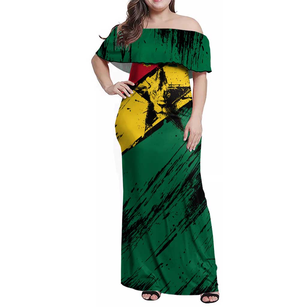 Ghana Flag Family Matching Off Shoulder Maxi Dress and Hawaiian Shirt with Coat of Arms Design TS04
