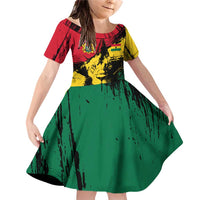 Ghana Flag Family Matching Off Shoulder Short Dress and Hawaiian Shirt with Coat of Arms Design TS04