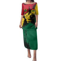 Ghana Flag Family Matching Puletasi and Hawaiian Shirt with Coat of Arms Design TS04