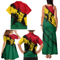 Ghana Flag Family Matching Tank Maxi Dress and Hawaiian Shirt with Coat of Arms Design TS04