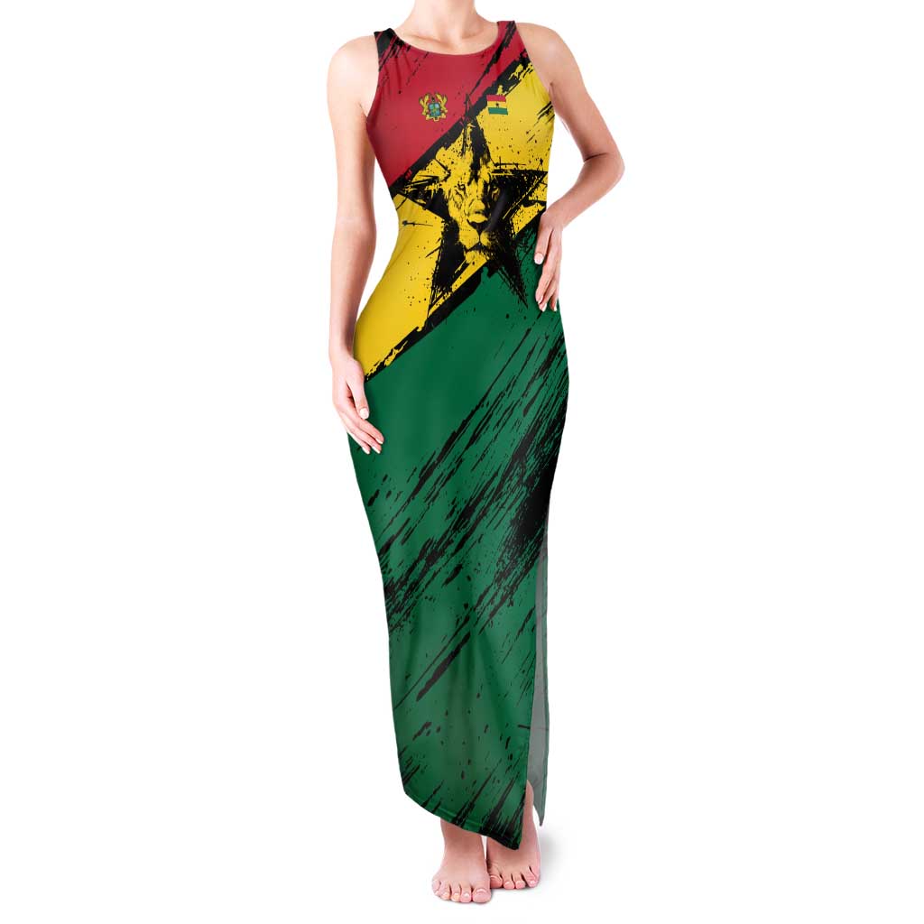 Ghana Flag Family Matching Tank Maxi Dress and Hawaiian Shirt with Coat of Arms Design TS04
