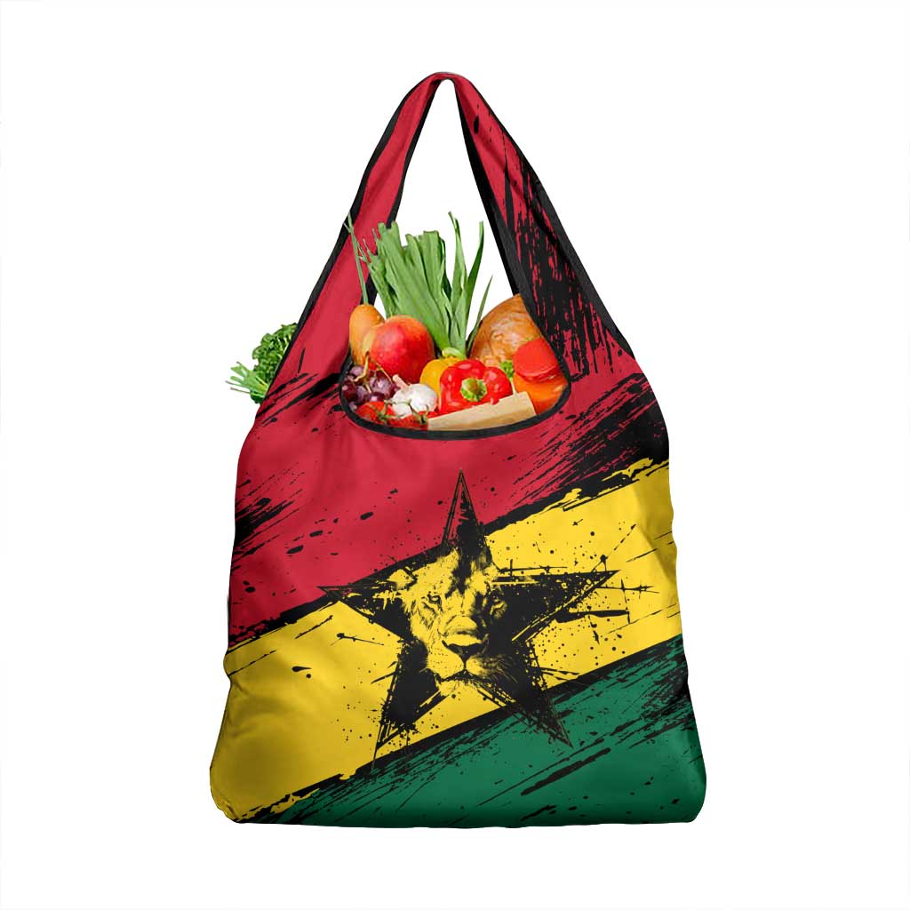 Ghana Flag Grocery Bag with Coat of Arms Design TS04