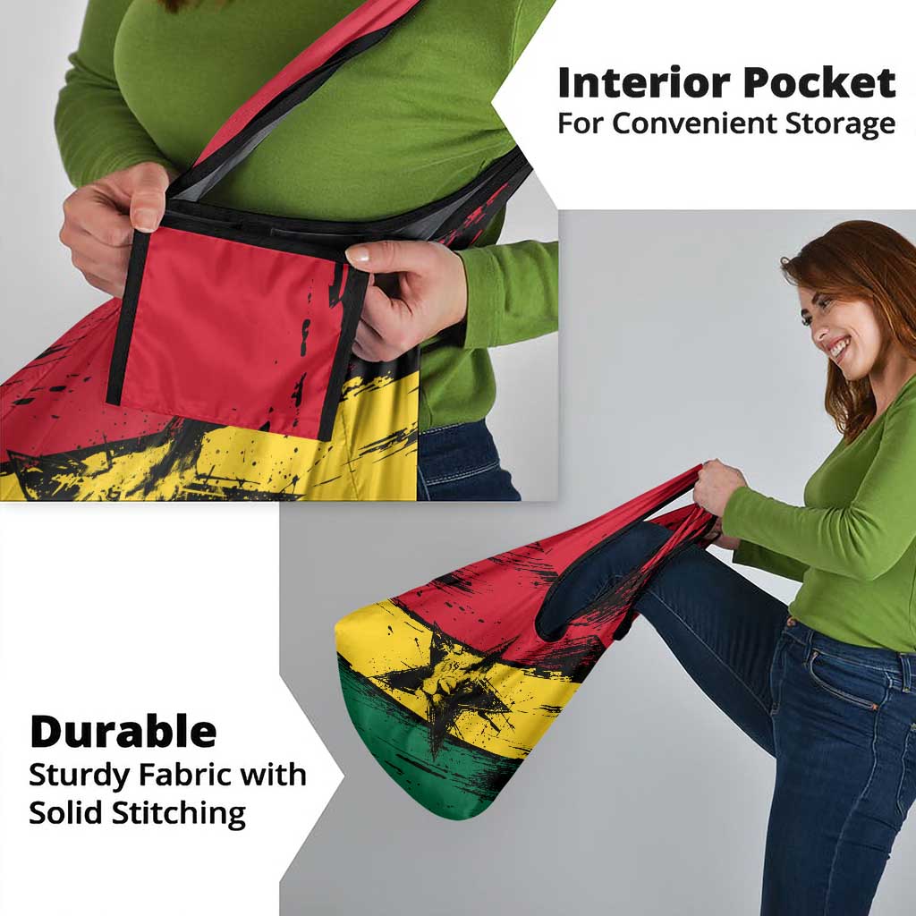 Ghana Flag Grocery Bag with Coat of Arms Design TS04