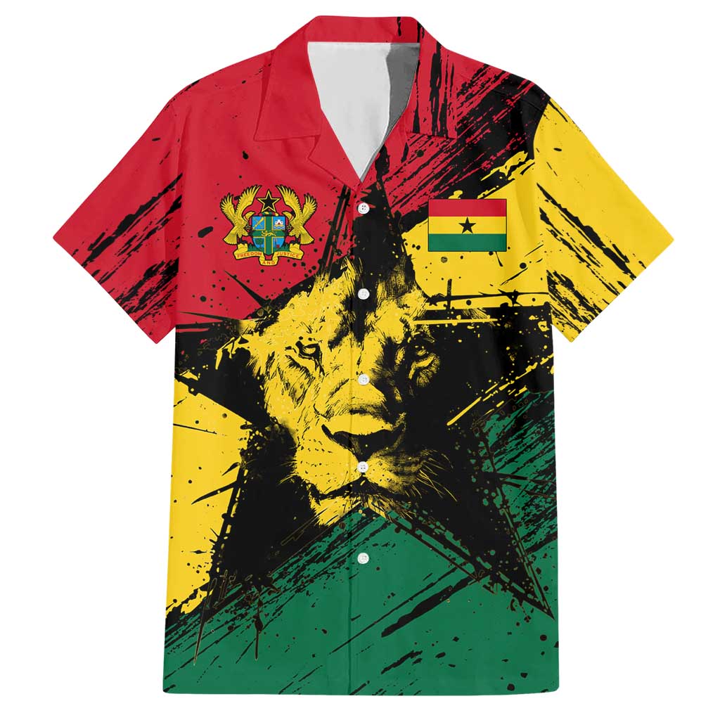 Ghana Flag Hawaiian Shirt with Coat of Arms Design TS04