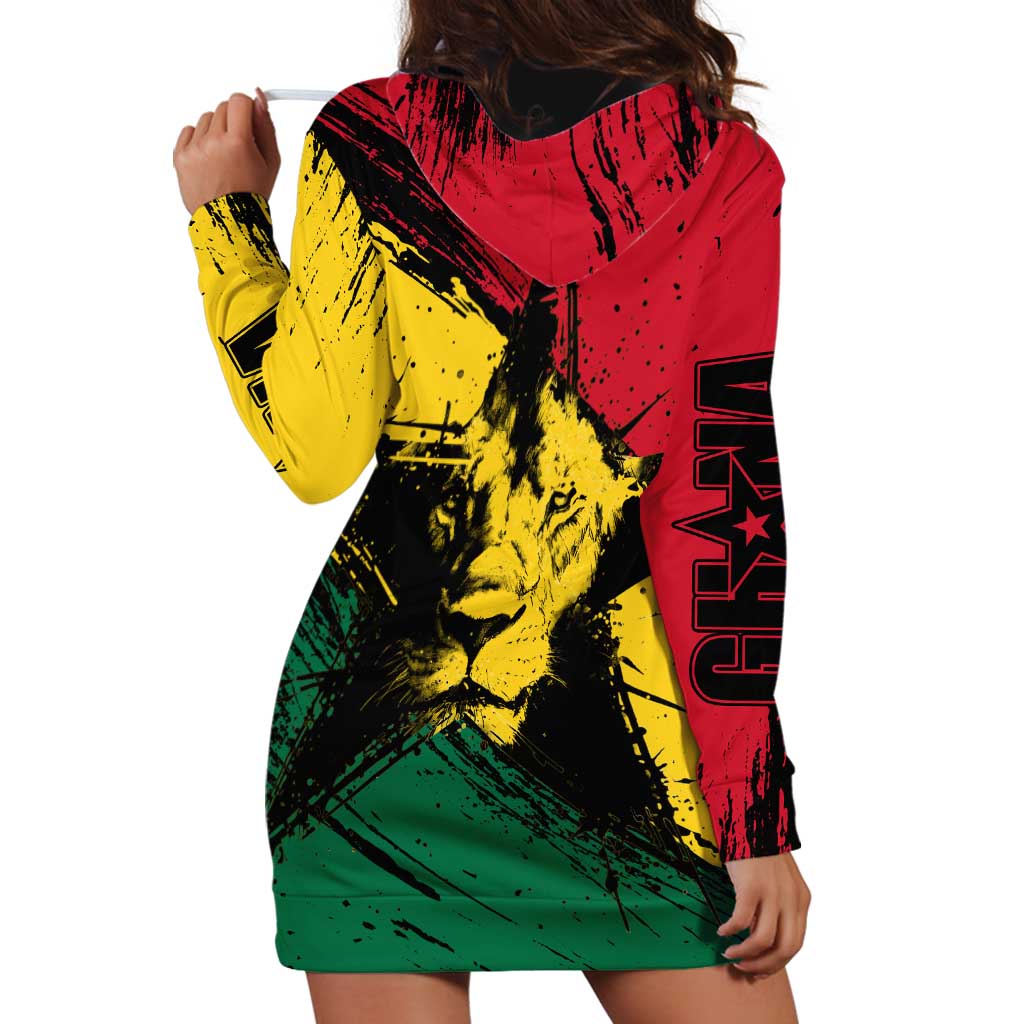 Ghana Flag Hoodie Dress with Coat of Arms Design TS04