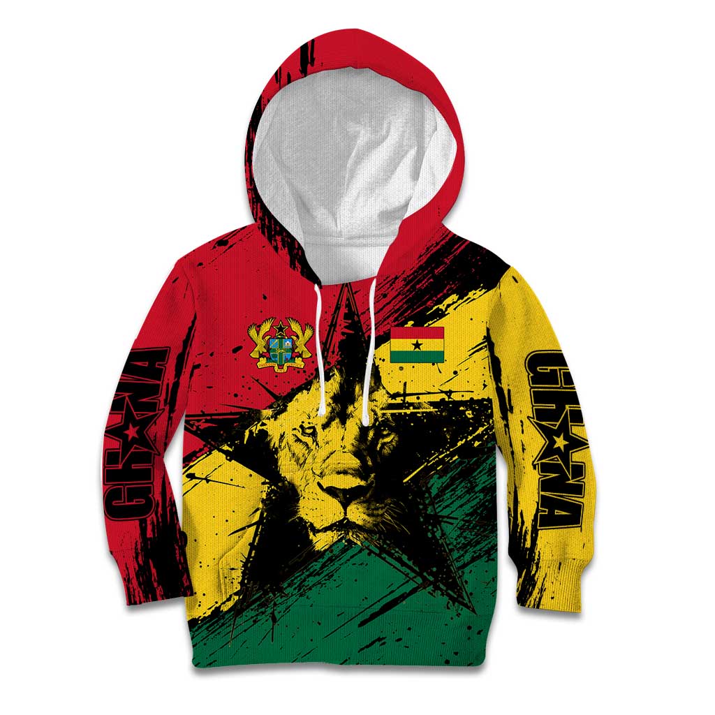Ghana Flag Kid Hoodie with Coat of Arms Design TS04
