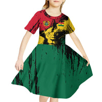 Ghana Flag Kid Short Sleeve Dress with Coat of Arms Design TS04