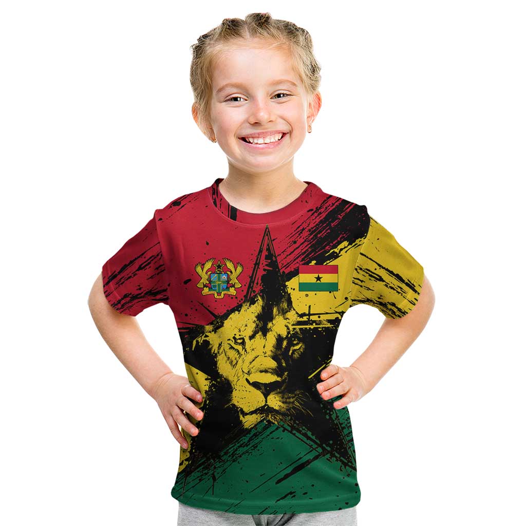 Ghana Flag Kid T Shirt with Coat of Arms Design TS04