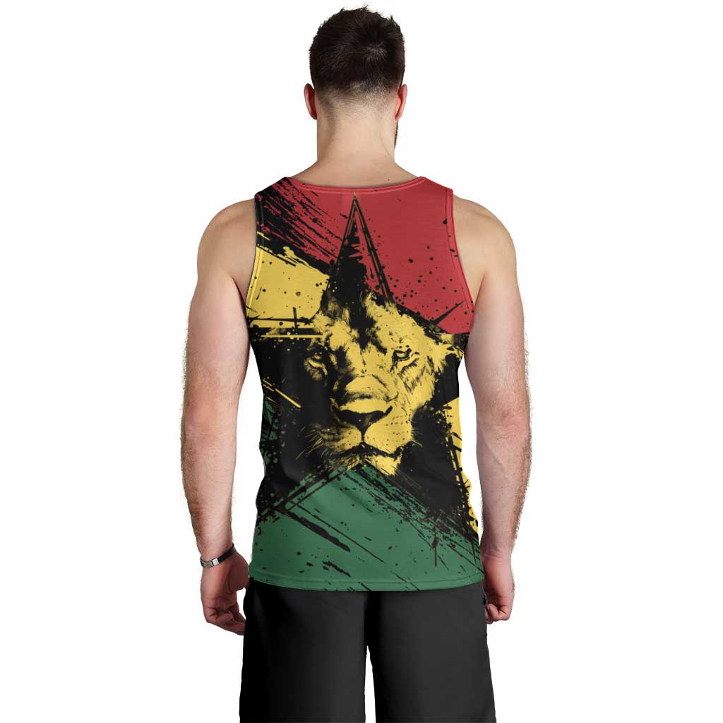Ghana Flag Men Tank Top with Coat of Arms Design TS04