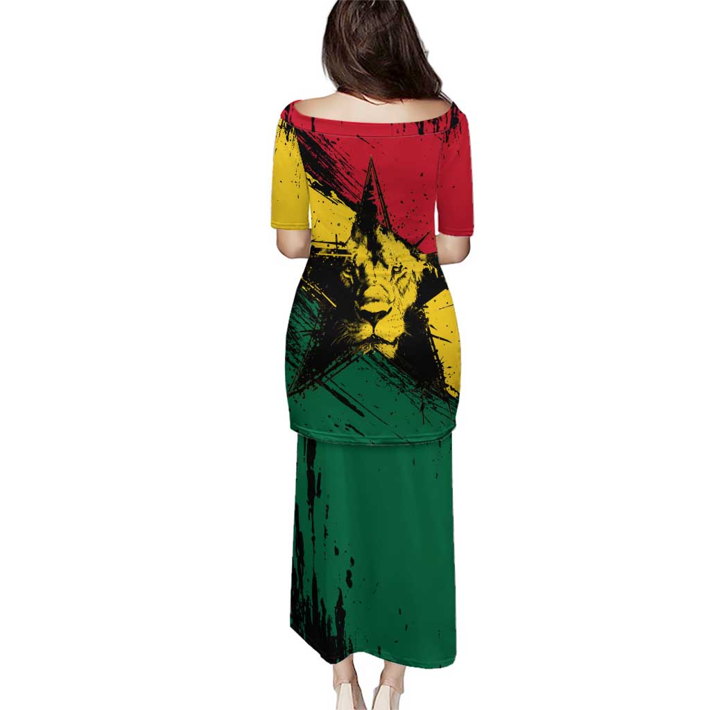 Ghana Flag Puletasi with Coat of Arms Design TS04