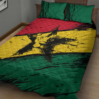 Ghana Flag Quilt Bed Set with Coat of Arms Design TS04