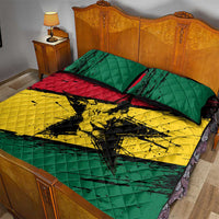 Ghana Flag Quilt Bed Set with Coat of Arms Design TS04